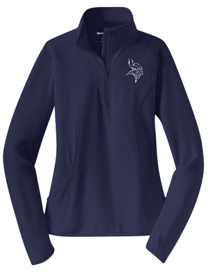 Custom Apparel - Screen Printing - Lakewood Vikings - Women's Embroidered Stretch 1/4 - Zip Pullover - Lakewood vikings