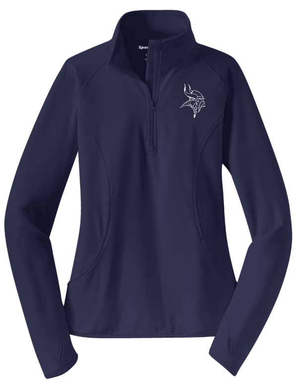 Custom Apparel - Screen Printing - Lakewood Vikings - Women's Embroidered Stretch 1/4 - Zip Pullover - Lakewood vikings
