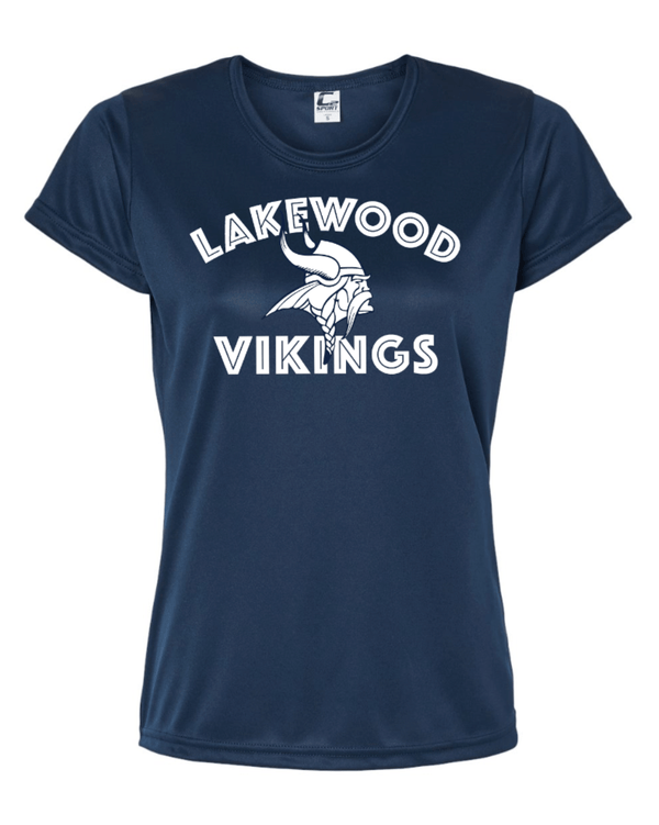 Custom Apparel - Screen Printing - Lakewood Vikings - Women’s Performance T-Shirt (Arch Design) - Lakewood vikings