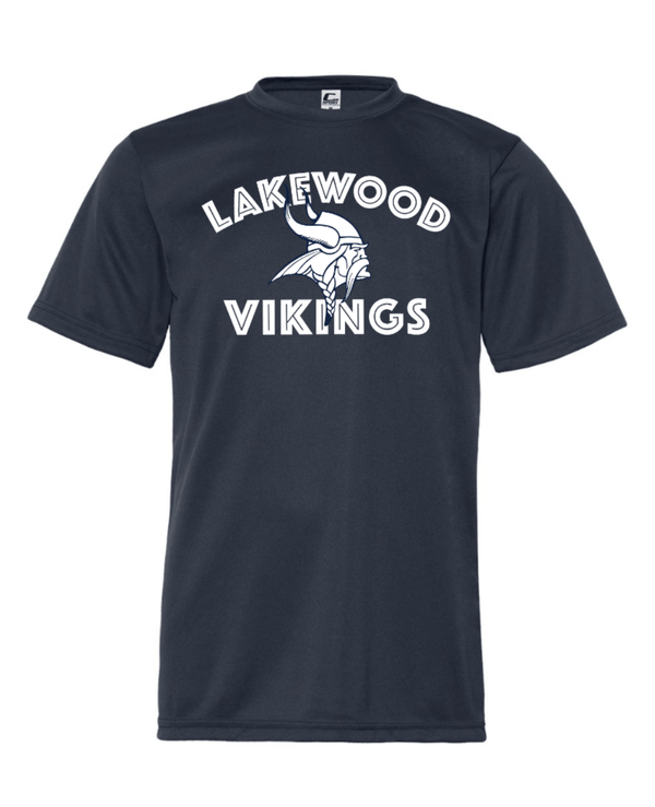 Custom Apparel - Screen Printing - Lakewood Vikings - Youth Performance T-Shirt (Arch Design) - Lakewood vikings