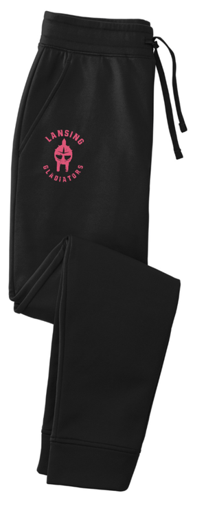 Custom Printed Apparel | Lansing Gladiators Fall 2025 - Adult Fleece Joggers (Black/Dark Grey) - Lansing Gladiators Fall 2025 - 18278