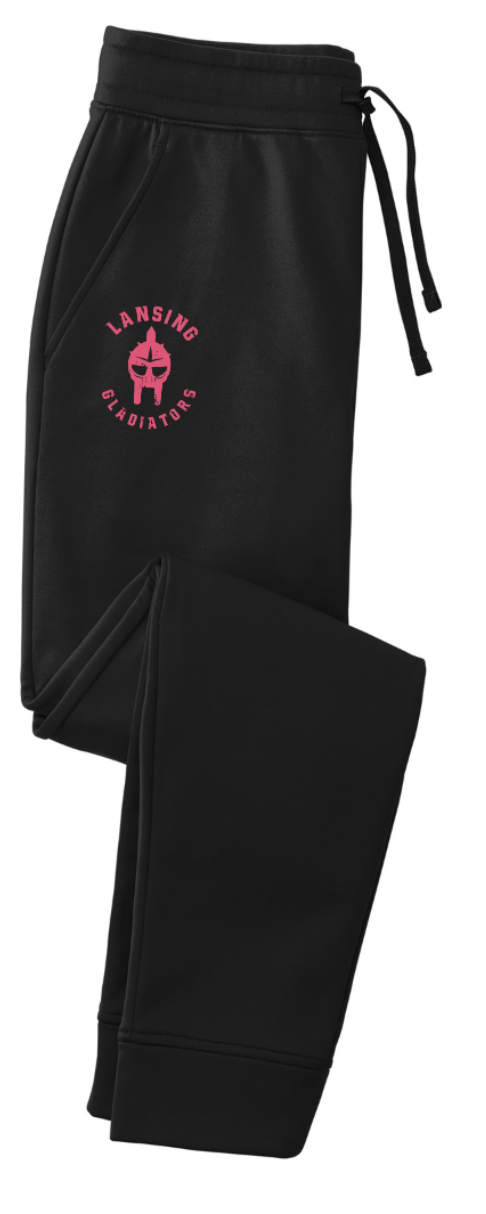 Custom Printed Apparel | Lansing Gladiators Fall 2025 - Adult Fleece Joggers (Black/Dark Grey) - Lansing Gladiators Fall 2025 - 18278