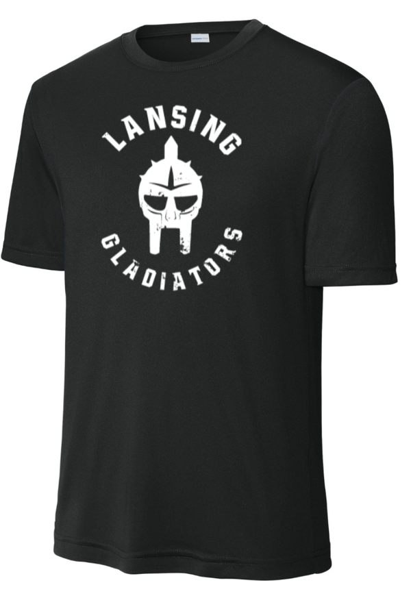 Custom Printed Apparel | Lansing Gladiators Fall 2025 - Black Adult Performance T-Shirt - Lansing Gladiators Fall 2025 - 18278