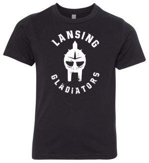 Custom Printed Apparel | Lansing Gladiators Fall 2025 - Black Youth T-Shirt - Lansing Gladiators Fall 2025 - 18278