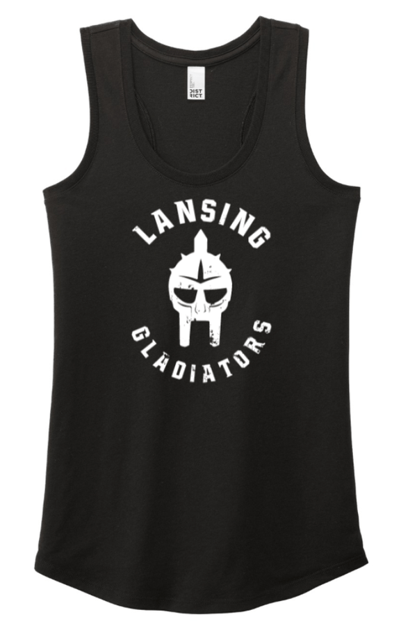 Custom Printed Apparel | Lansing Gladiators Fall 2025 - Women's Racerback Tank Tops (Fuchsia/Black) - Lansing Gladiators Fall 2025 - 18278