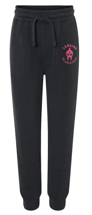 Custom Printed Apparel | Lansing Gladiators Fall 2025 - Youth Fleece Joggers (Nickel/Black) - Lansing Gladiators Fall 2025 - 18278
