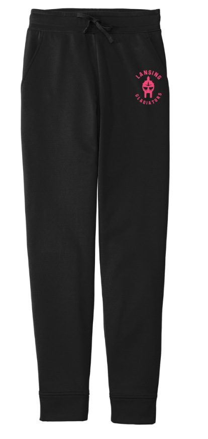 Custom Printed Apparel | Lansing Gladiators - Sport Wick Fleece Jogger (Black / Dark Grey) - Lansing Gladiators - 17974
