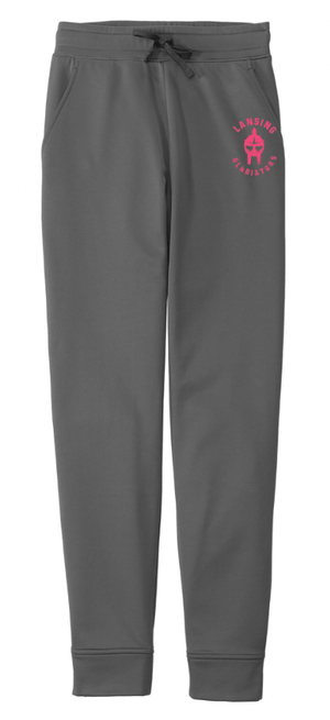 Custom Printed Apparel | Lansing Gladiators - Sport Wick Fleece Jogger (Black / Dark Grey) - Lansing Gladiators - 17974