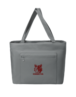 Custom Printed Apparel | Large Carryall Custom Tote Bag - Grey | Hiawatha Elementary - Fabricated Customs