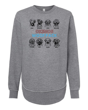 Okemos Woof Pack Crewneck Granite Heather front view