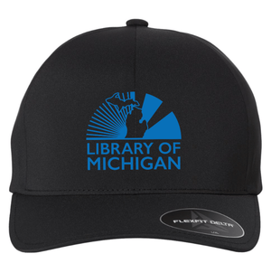 Custom Printed Apparel | Library of Michigan 2025 | Adult Black Flexfit Seamless Cap - Library of Michigan 25 - 18640