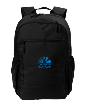 Custom Printed Apparel | Library of Michigan 2025 | Black Daily Commute Backpack - Library of Michigan 25 - 18640