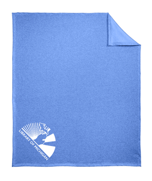 Custom Printed Apparel | Library of Michigan 2025 | Fleece Sweatshirt Blanket (Royal/Athletic Heather) - Library of Michigan 25 - 18640