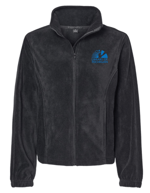 Custom Printed Apparel | Library of Michigan 2025 | Women's Black Polar Fleece Full - Zip Jacket - Library of Michigan 25 - 18640