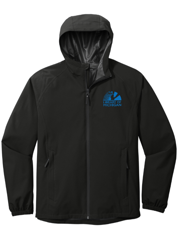 Custom Apparel - Screen Printing - Library of Michigan - Essential Rain Jacket - Library of Michigan - 17783