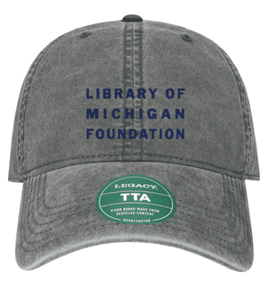 Custom Printed Apparel | Library of Michigan Foundation | Adult Twill Cap (Dark Grey/Navy) - LofM Foundation 2026 - 18803
