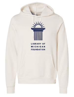 Custom Printed Apparel | Library of Michigan Foundation | Adult Unisex Hoodie (Natural/Navy) - LofM Foundation 2026 - 18803