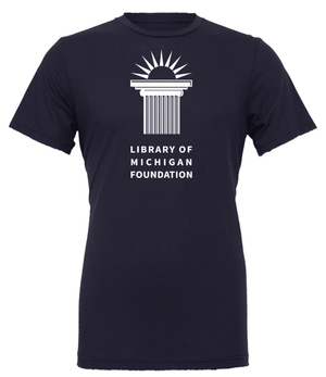 Custom Printed Apparel | Library of Michigan Foundation | Adult Unisex Navy T-Shirt - LofM Foundation 2026 - 18803
