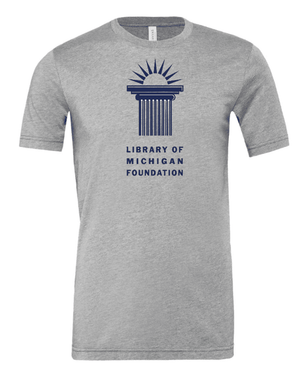 Custom Printed Apparel | Library of Michigan Foundation | Adult Unisex T-Shirt (Athletic Heather/Soft Cream) - LofM Foundation 2026 - 18803