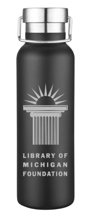 Custom Printed Apparel | Library of Michigan Foundation | Black Vacuum Water Bottle - LofM Foundation 2026 - 18803