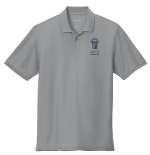 Custom Printed Apparel | Library of Michigan Foundation | Men's Pique Polo (Grey/Navy) - LofM Foundation 2026 - 18803