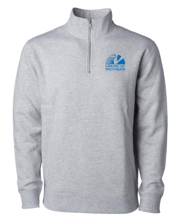 Custom Apparel - Screen Printing - Library of Michigan - Midweight Quarter Zip Pullover - Library of Michigan - 17783