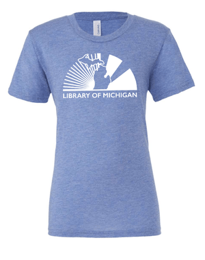 Custom Apparel - Screen Printing - Library of Michigan - Unisex Triblend T-Shirt (Blue / Grey) - Library of Michigan - 17783