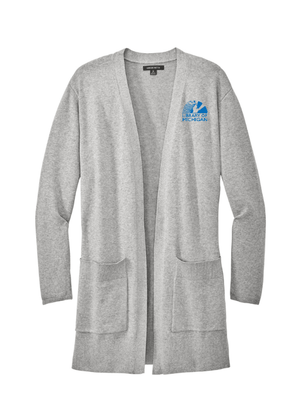 Custom Apparel - Screen Printing - Library of Michigan - Women's Open Front Cardigan Sweater - Library of Michigan - 17783