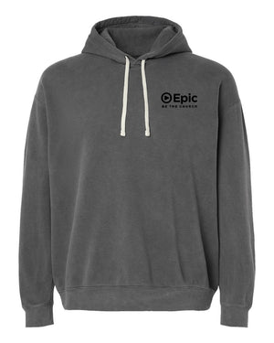 Epic Church 20th Anniversary Hoodie Pepper front view