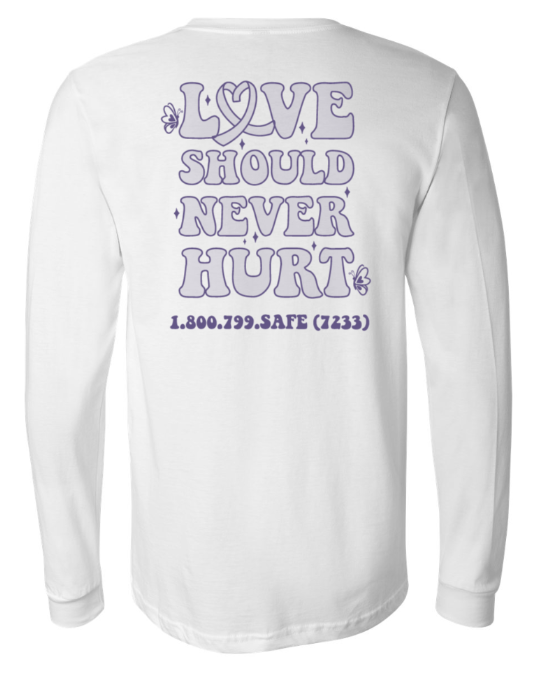 MDHHS - Domestic Violence Awareness - Adult Long Sleeve T-Shirt (Lavender, Purple, White)