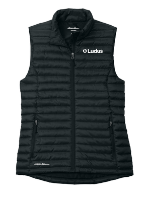 Custom Printed Apparel | Ludus - Eddie Bauer Women's Packable Quilted Vest *Black / Grey* - Ludus OD