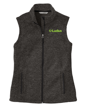 Custom Printed Apparel | Ludus - Women's Sweater Fleece Vest *Grey Heather / Black Heather* - Ludus OD
