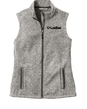 Custom Printed Apparel | Ludus - Women's Sweater Fleece Vest *Grey Heather / Black Heather* - Ludus OD