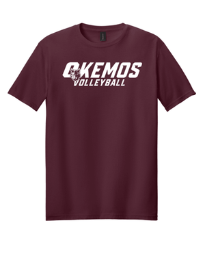 Custom Printed Apparel | Maroon Unisex T-Shirt | Okemos Volleyball - Okemos Volleyball 19902