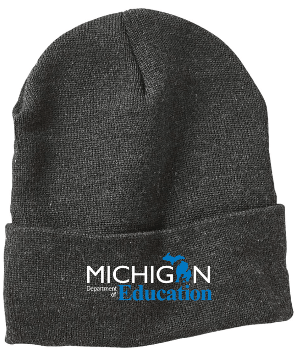 Custom Printed Apparel | MDE Fall 2025 - Charcoal Fleece Lined Cuffed Beanie - MDE F25 - 18407