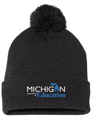 Custom Printed Apparel | MDE Fall 2025 - Charcoal Pom - Pom Cuffed Beanie - MDE F25 - 18407
