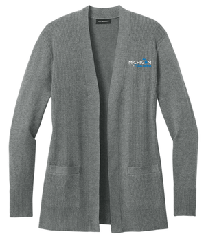 Custom Printed Apparel | MDE Fall 2025 - Women's Grey Open - Front Cardigan - MDE F25 - 18407