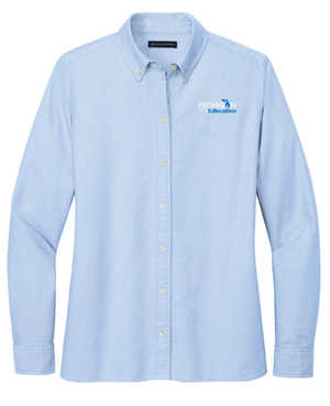 Custom Printed Apparel | MDE Fall 2025 - Women's Light Blue Oxford Shirt - MDE F25 - 18407