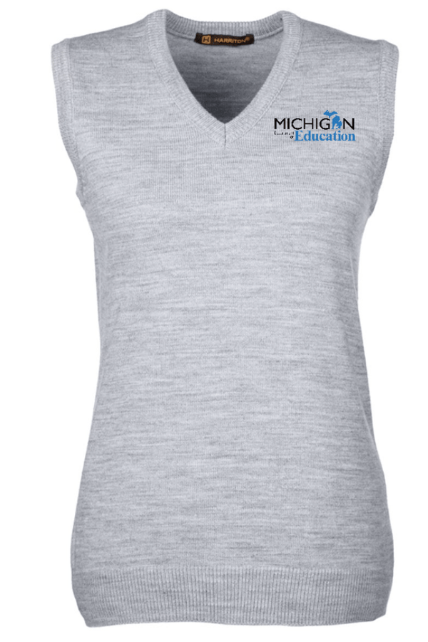 Custom Printed Apparel | MDE Fall 2025 - Women's V - Neck Sweater Vest (Grey/Navy) - MDE F25 - 18407