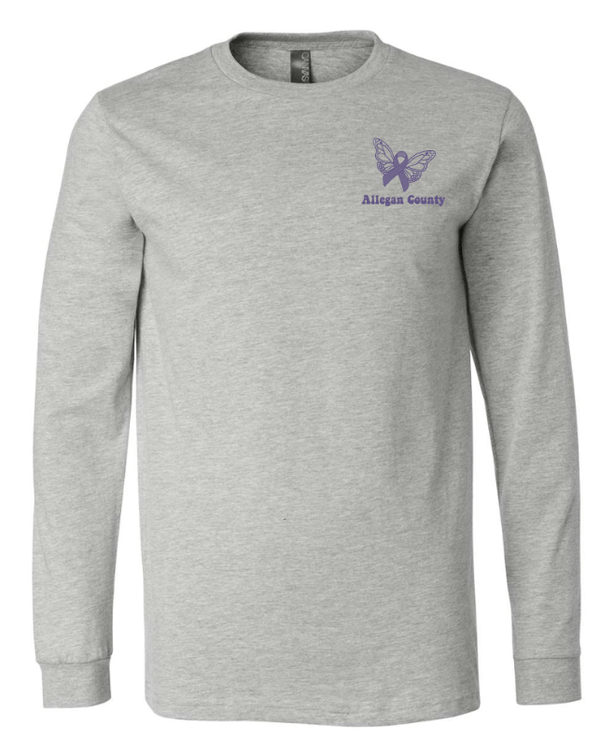 Custom Apparel - Screen Printing - MDHHS - Domestic Violence Awareness - Adult Long Sleeve T-Shirt (Lavender, Purple, White) - MDHHS - 16784