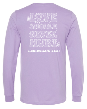 Custom Apparel - Screen Printing - MDHHS - Domestic Violence Awareness - Adult Long Sleeve T-Shirt (Lavender, Purple, White) - MDHHS - 16784