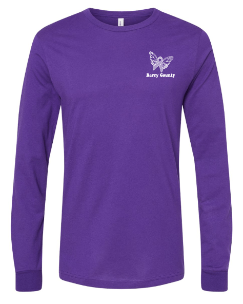 Custom Apparel - Screen Printing - MDHHS - Domestic Violence Awareness - Adult Long Sleeve T-Shirt (Lavender, Purple, White) - MDHHS - 16784