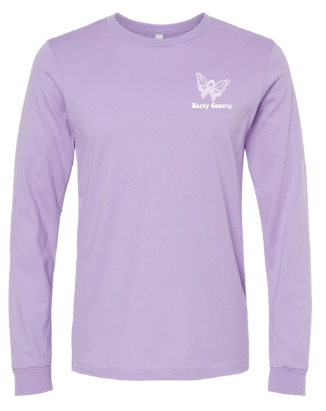 Custom Apparel - Screen Printing - MDHHS - Domestic Violence Awareness - Adult Long Sleeve T-Shirt (Lavender, Purple, White) - MDHHS - 16784