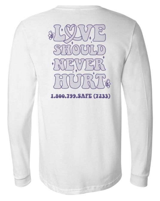 Custom Apparel - Screen Printing - MDHHS - Domestic Violence Awareness - Adult Long Sleeve T-Shirt (Lavender, Purple, White) - MDHHS - 16784