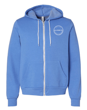 Custom Apparel - Screen Printing - MDHHS Gear - Allegan & Barry Co. - Fleece Full Zip Hoodie - Circle Logo Design - (Multiple Colors Available) - Allegan & Barry County MDHHS - 17194