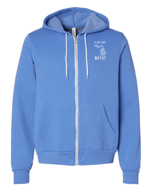Custom Apparel - Screen Printing - MDHHS Gear - Allegan & Barry Co. - Fleece Full Zip Hoodie - State Design - (Multiple Colors Available) - Allegan & Barry County MDHHS - 17194