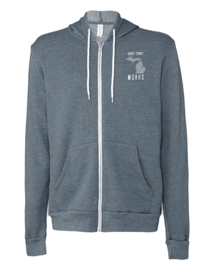 Custom Apparel - Screen Printing - MDHHS Gear - Allegan & Barry Co. - Fleece Full Zip Hoodie - State Design - (Multiple Colors Available) - Allegan & Barry County MDHHS - 17194