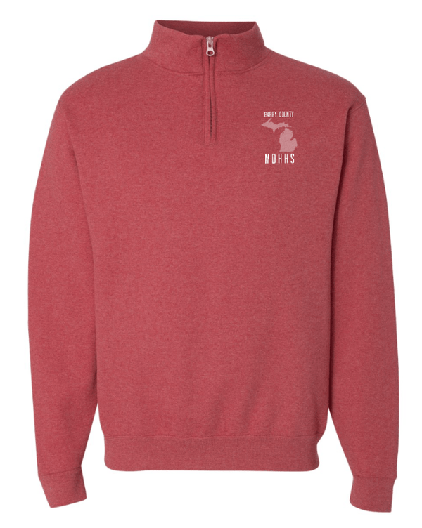 Custom Apparel - Screen Printing - MDHHS Gear - Allegan & Barry Co. - Quarter Zip Sweatshirt - State Design (Multiple Colors Available) - Allegan & Barry County MDHHS - 17194