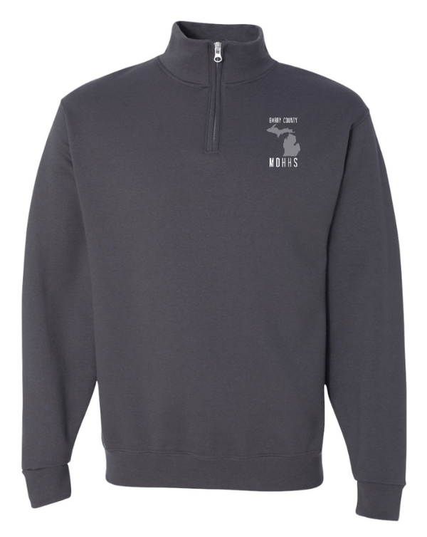 Custom Apparel - Screen Printing - MDHHS Gear - Allegan & Barry Co. - Quarter Zip Sweatshirt - State Design (Multiple Colors Available) - Allegan & Barry County MDHHS - 17194