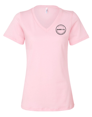 Custom Apparel - Screen Printing - MDHHS Gear - Allegan & Barry Co. - Women's Relaxed V - Neck Tee (Circle Logo Design) (Multiple Colors Available) - Allegan & Barry County MDHHS - 17194